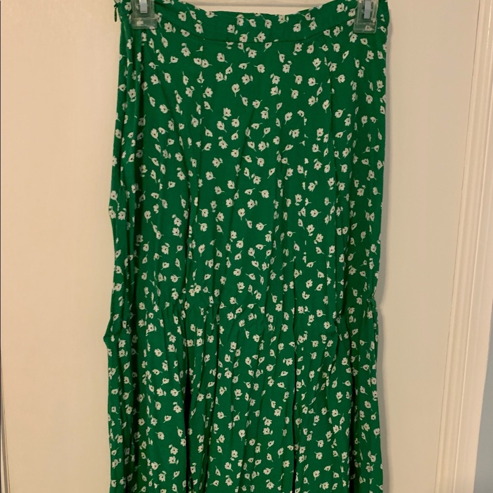 H&M green midi skirt